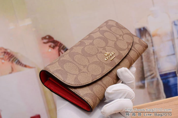 COACH蔻馳 原單錢包 52601 頭層牛皮 卡位多多 有單獨零錢小包  Chz1190